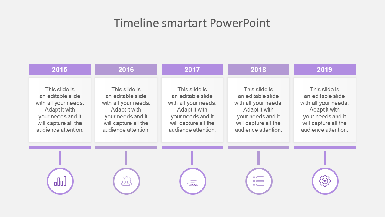 Free - Timeline SmartArt PowerPoint 2013 Template - Purple Theme